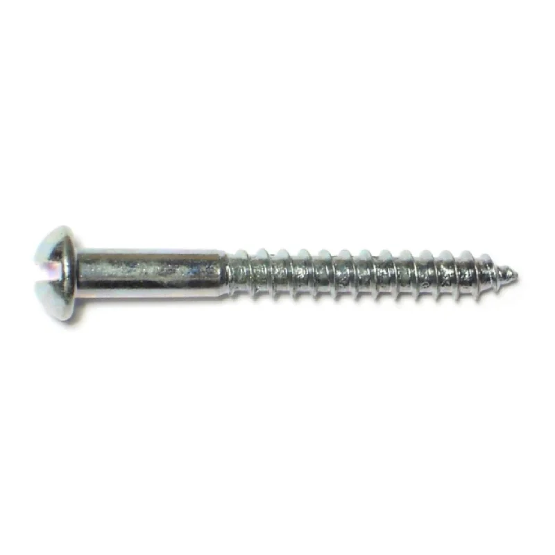 Screws for Framing Drywall in Construction-#8 x 1-1/2" Zinc Plated Steel Slotted Round Head Wood Screws