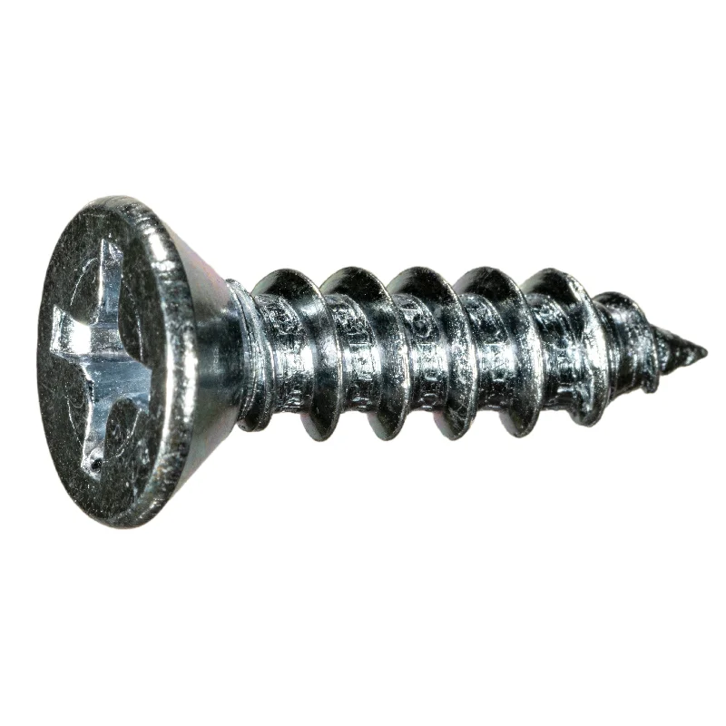 Corrosion-Resistant Screws for Outdoor Use-16 x 1" Zinc Plated Steel Phillips Flat Head Wood Screws