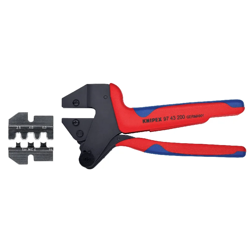 Quick-Release Locking Pliers for Ease of Use-Knipex 9K 00 80 62 US 8 1/4" Crimp System Pliers (97 43 200) and Crimp Die: Solar Connectors for MC4 Multi Contact (97 49 66) Packaged In A Protective Plastic Case