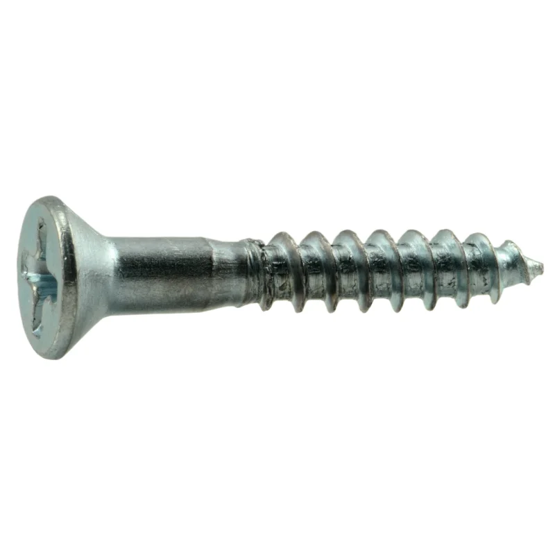 Screws with Torx Head for Extra Grip-#7 x 1" Zinc Plated Steel Phillips Flat Head Wood Screws (100 pcs)