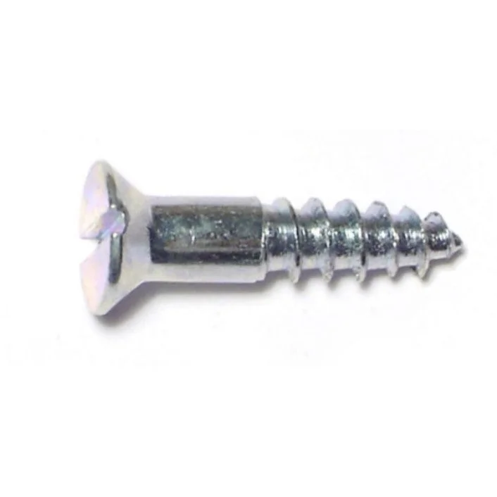 Anti-Corrosion Screws for Marine and Outdoor Use-#8 x 3/4" Zinc Plated Steel Slotted Flat Head Wood Screws (48 pcs.)