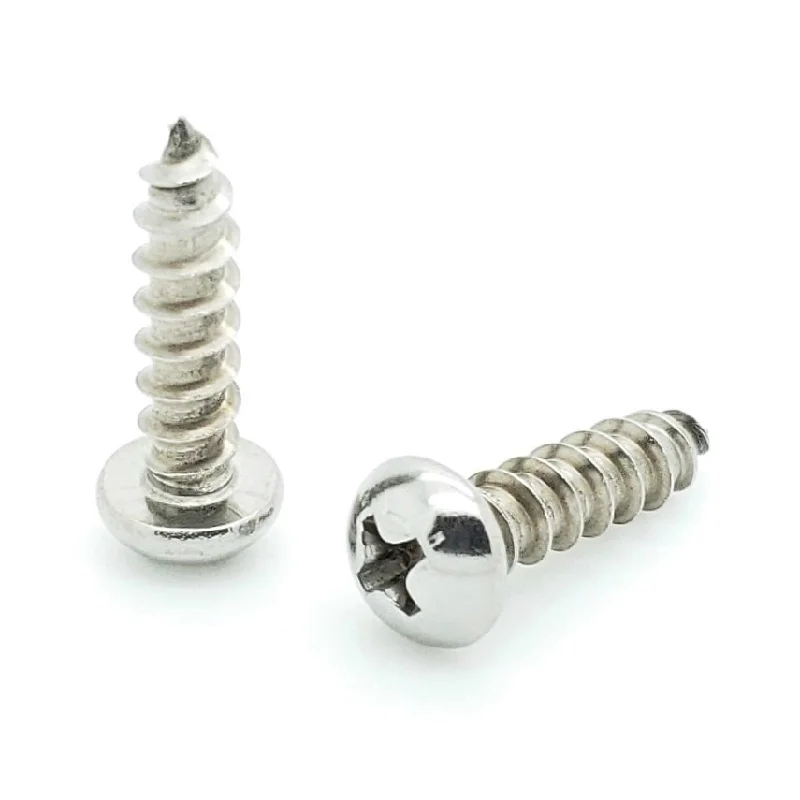 Screws for Industrial Equipment Assembly-Fifty (50) #10 x 3/4" Round Head 304 Stainless Phillips Head Wood Screws (BCP598)