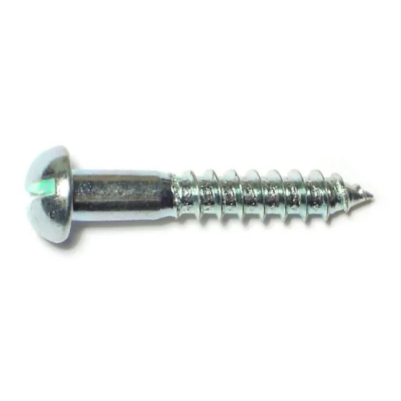 Stainless Steel Screws for Kitchen Installations-#8 x 1" Zinc Plated Steel Slotted Round Head Wood Screws (115 pcs.)