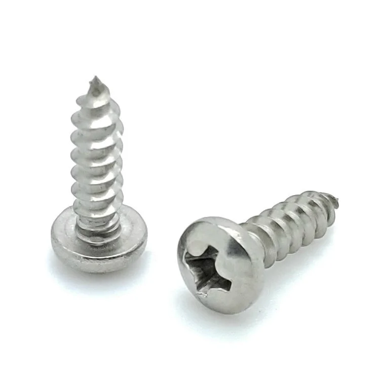 Screws with Recessed Head for Better Control-100 Qty #6 x 1/2" 304 Stainless Steel Phillips Pan Head Wood Screws (BCP600)