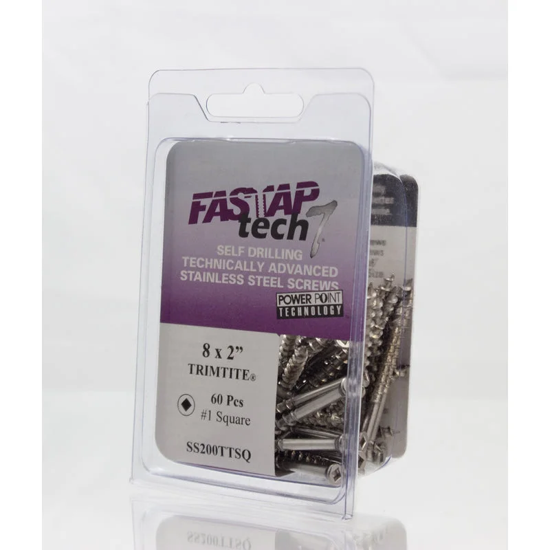 Screws with Hex Socket for High Torque Applications-Fastap Tech 7 No. 8 X 2 in. L Square Coarse Wood Screws 55 pk