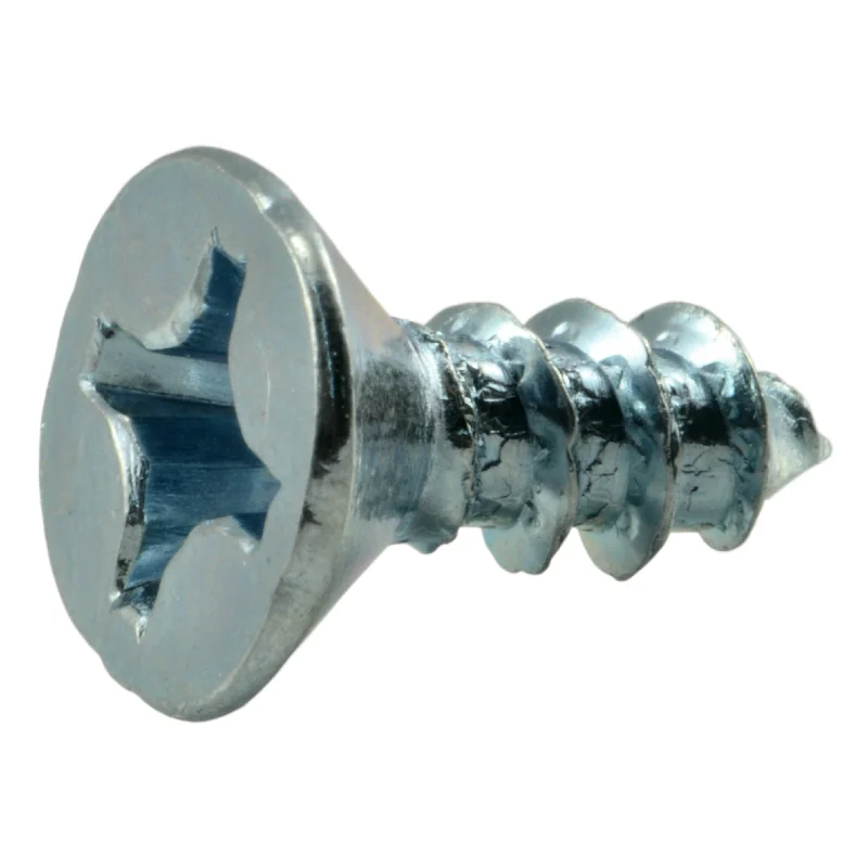 Stainless Steel Screws for HVAC Installations-#10 x 1/2" Zinc Plated Steel Phillips Flat Head Wood Screws (100 pcs)