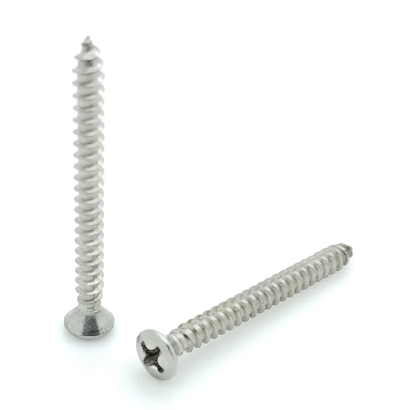 Screws for Joining Wooden Furniture Parts-Fifty (50) #6 x 1-1/2" Oval Head 304 Stainless Phillips Head Wood Screws (BCP623)