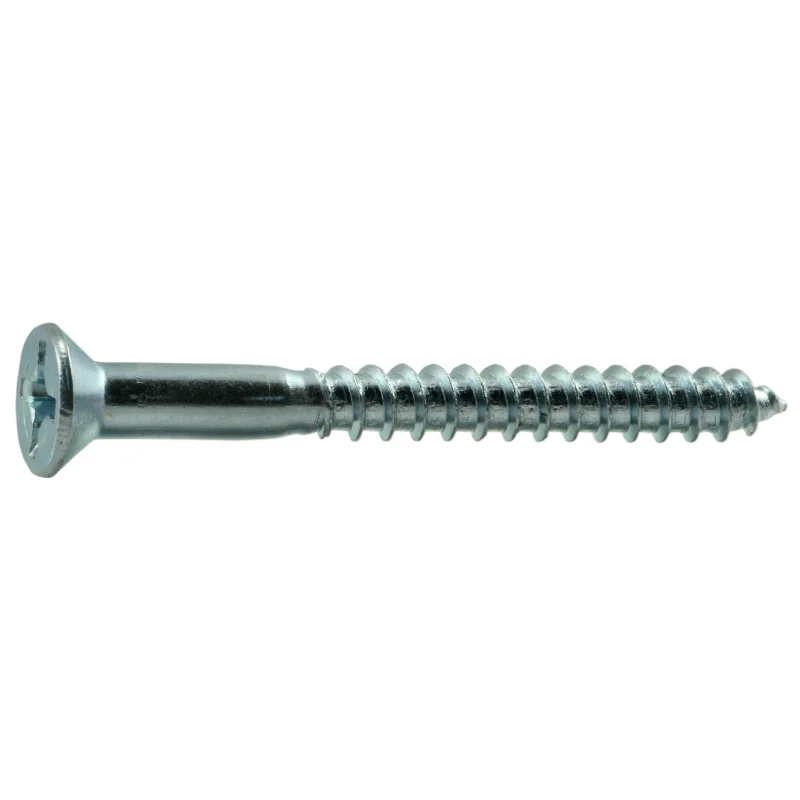 Screws for Cabinet Assembly and Furniture-#12 x 2-1/4" Zinc Plated Steel Phillips Flat Head Wood Screws