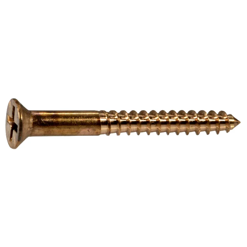 Screws for DIY Home Renovation Projects-#8 x 1-1/2" Silicon Bronze Phillips Flat Head Wood Screws