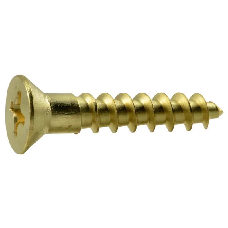 Screws for Heavy Woodworking Applications-#9 x 1" Brass Phillips Flat Head Wood Screws