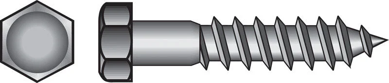 Screws with Washers for Extra Stability-HILLMAN 5/8 in. X 4 in. L Hex Zinc-Plated Steel Lag Screw 25 pk