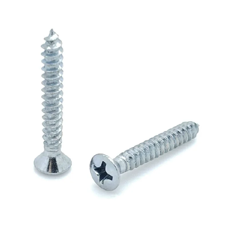 Screws for Joining Thin Aluminum Panels-100 Qty #6 x 1" Oval Head Zinc Coated Phillips Head Wood Screws (BCP365)