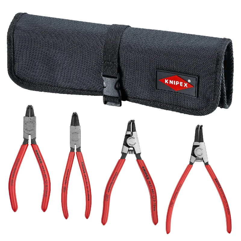 Pliers for Wire Bending and Shaping-Knipex 9K 00 19 54 US 4 Pc Snap Ring Set In Tool Roll-90 Degree