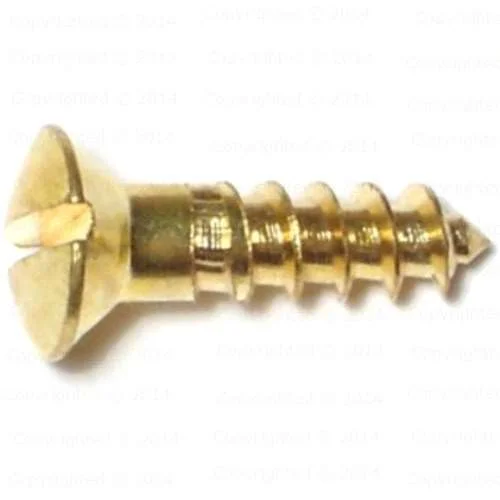 Screws for Attaching Handles and Knobs-Brass Slotted Oval Head Wood Screws