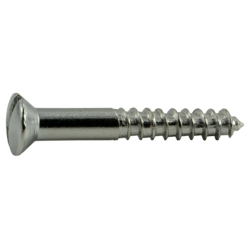 Screws with Square Drive for Better Torque Control-#6 x 1" Steel Slotted Oval Head Wood Screws