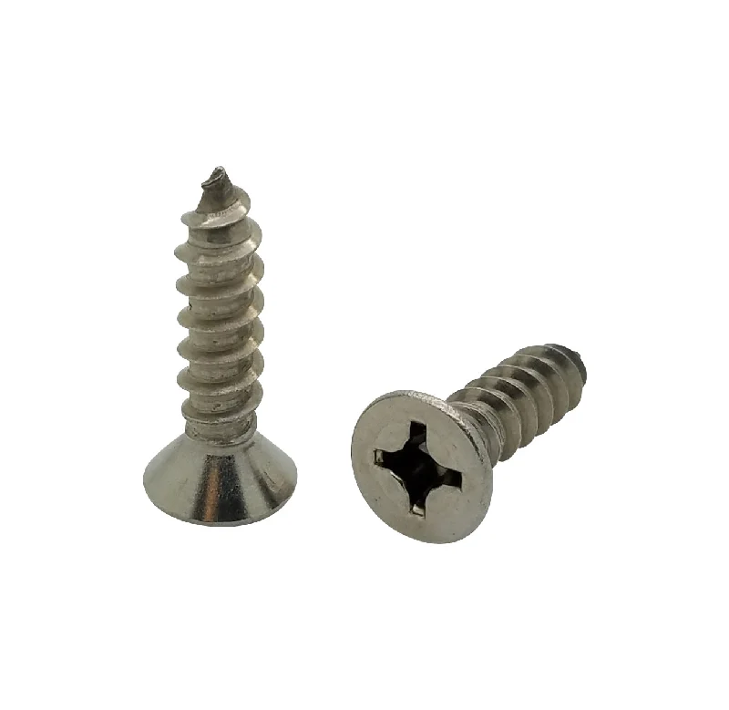 Corrosion-Resistant Screws for Outdoor Use-Fifty (50) #14 x 1" Flat Head 304 Stainless Phillips Head Wood Screws (BCP91)