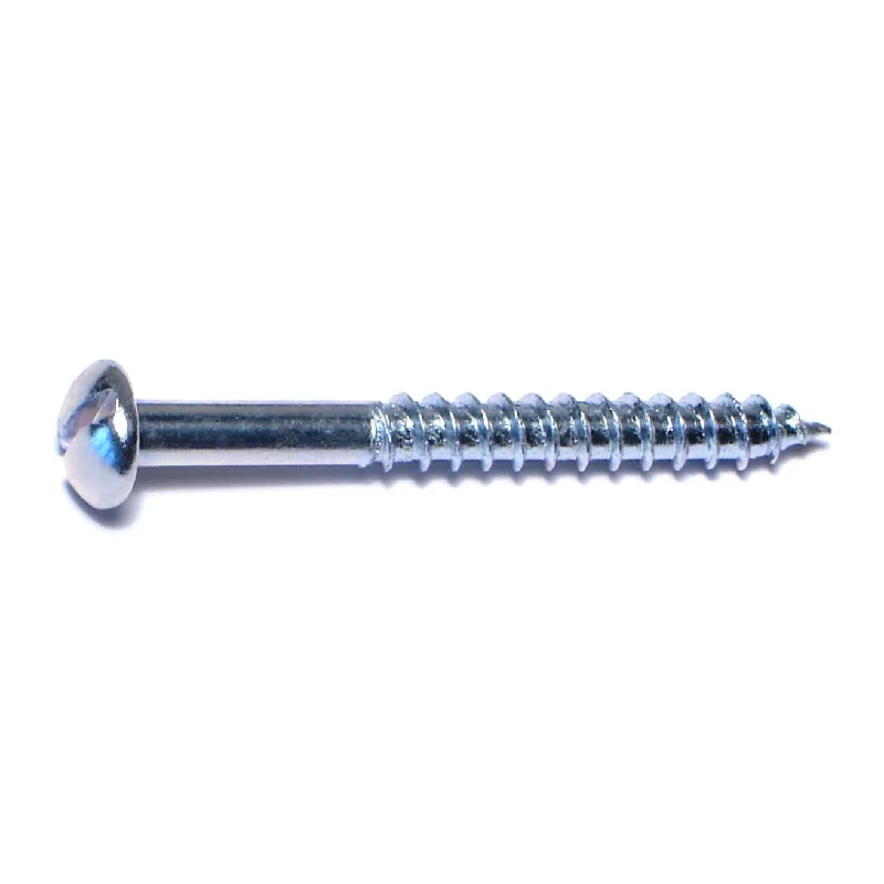 Tapping Screws for Easy Metal Connections-#12 x 2" Zinc Plated Steel Slotted Round Head Wood Screws