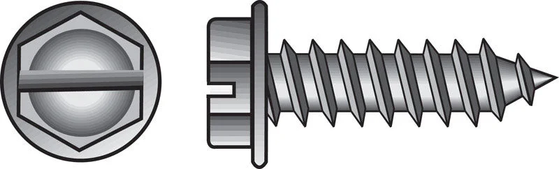 Screws for Mounting Electrical Fixtures-HILLMAN No. 8 X 1-1/2 in. L Slotted Hex Washer Head Sheet Metal Screws 100 pk