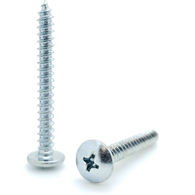 Screws for Securing Roofing Materials-100 Qty #8 x 1-1/2" Zinc Plated Phillips Truss Head Wood Screws (BCP547)