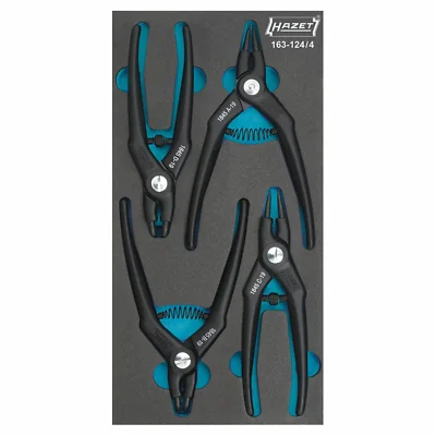 Durable Pliers for Industrial Use-Hazet 163-124/4 Circlip Pliers Set, 4 pieces