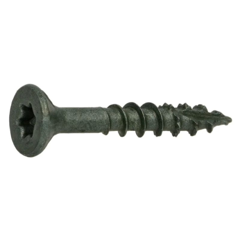 Wood Screws with Coarse Threads for Strong Grip-9 x 1-1/4" Star Drive Green Deck Saberdrive Screws 5 lb. Box (970 pcs.)