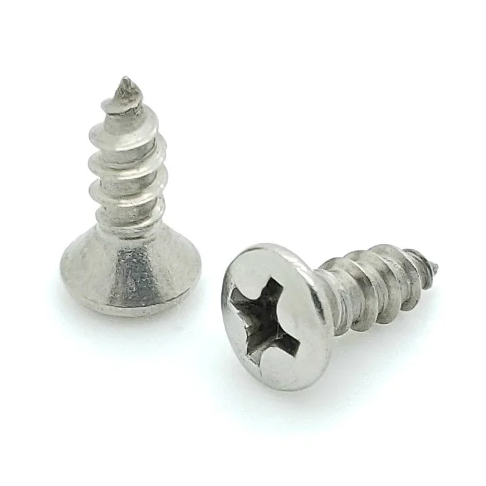 Flat-Head Screws for Smooth Finishes-300 Qty #8 x 1/2" Oval Head 304 Stainless Phillips Head Wood Screws (BCP699)