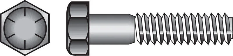 Screws with Square Drive for Better Torque Control-HILLMAN 3/8 in. D X 4 in. L Heat Treated Steel Hex Head Cap Screw 50 pk