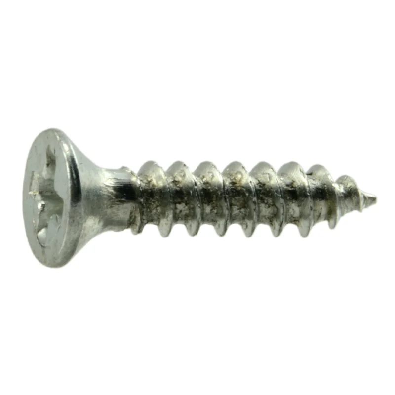 Outdoor Deck Screws for Wood Decking-#4 x 1/2" Zinc Plated Steel Phillips Flat Head Wood Screws