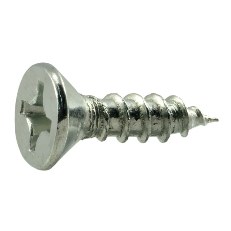 Self-Tapping Screws for Easy Installation-#12 x 3/4" Zinc Plated Steel Phillips Flat Head Wood Screws (100 pcs)