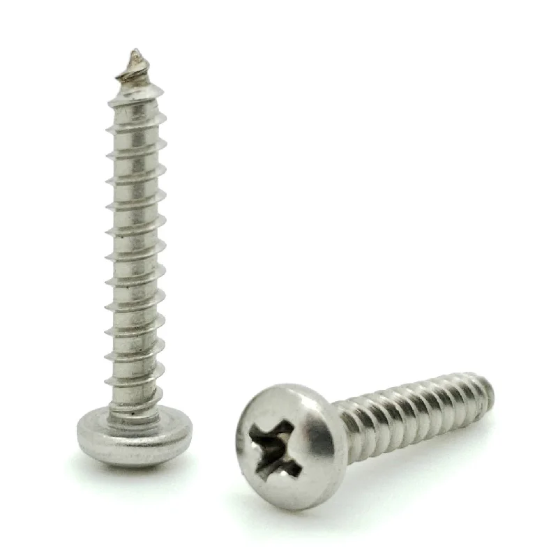 High-Strength Screws for Industrial Use-100 Qty #8 x 1" 304 Stainless Steel Phillips Pan Head Wood Screws (BCP609)