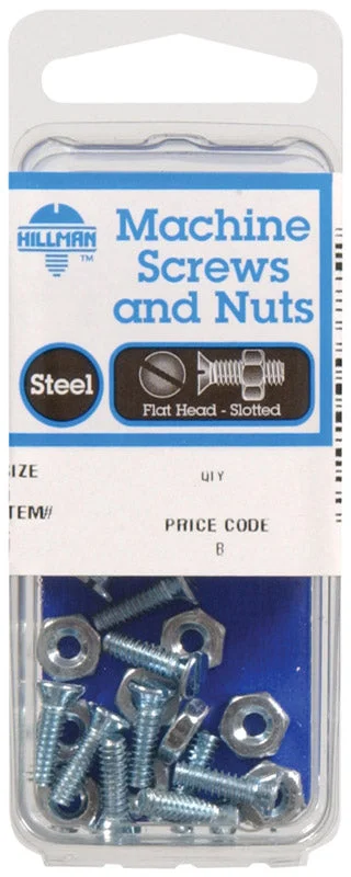 Wood Screws for Secure Joinery-Hillman No. 8-32 x 1 in. L Slotted Flat Head Zinc-Plated Steel Machine Screws 10 pk (Pack of 10)