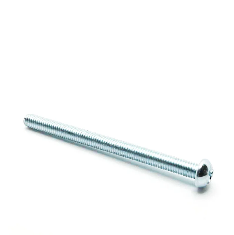 Screws for Fastening Wood to Concrete-#10-32 x 2-1/2in UNF Phillips Round Machine Screw Clear Zinc