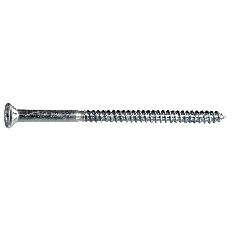 Anti-Rust Screws for Outdoor Use-#6 x 2-1/2" Zinc Plated Steel Phillips Flat Head Wood Screws