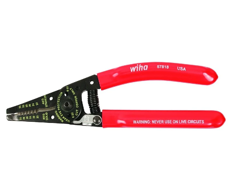 Premium Pipe Cutters for Accurate and Smooth Cuts-Wiha Tools 57818 Wire Strippers & Cutters 7.25"