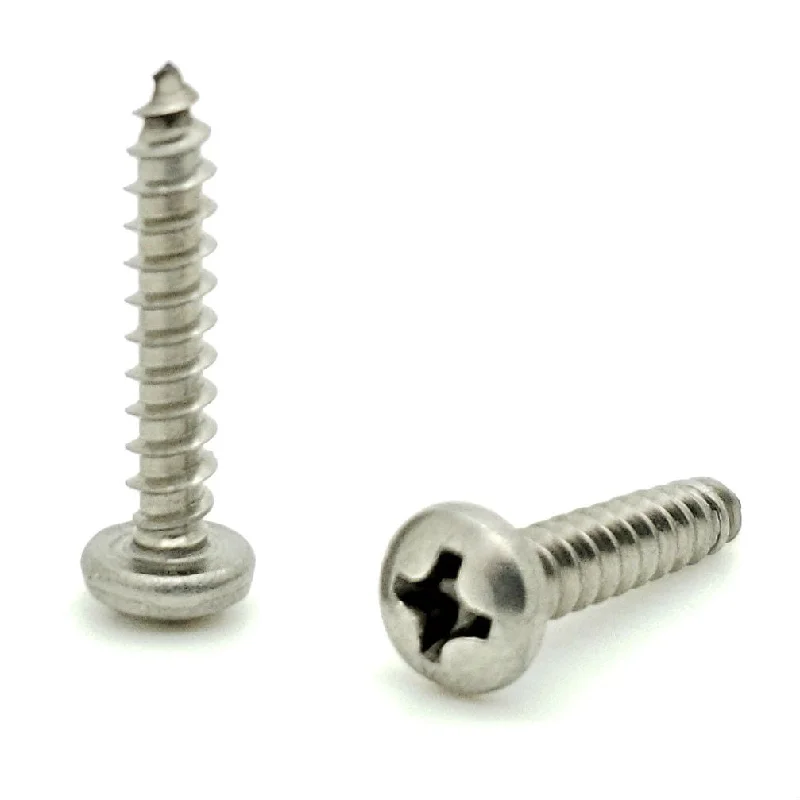 Screws for Framing Drywall in Construction-100 Qty #6 x 3/4" 304 Stainless Steel Phillips Pan Head Wood Screws (BCP602)