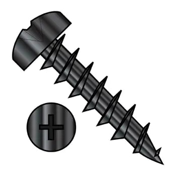 Self-Tapping Screws for Metal and Plastic-JFAST 0607DPPDB - 6-13X7/16  Phillips Pan Deep Thread Wood Screw Full Thread Black Oxide and Oil, Case Quantity: 
10,000