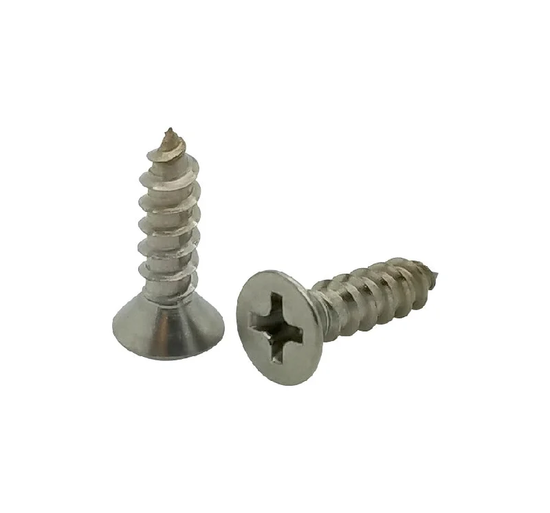 Screws for Securing Fixtures and Fittings-200 Qty #10 x 5/8" Flat Head 304 Stainless Phillips Head Wood Screws (BCP52)