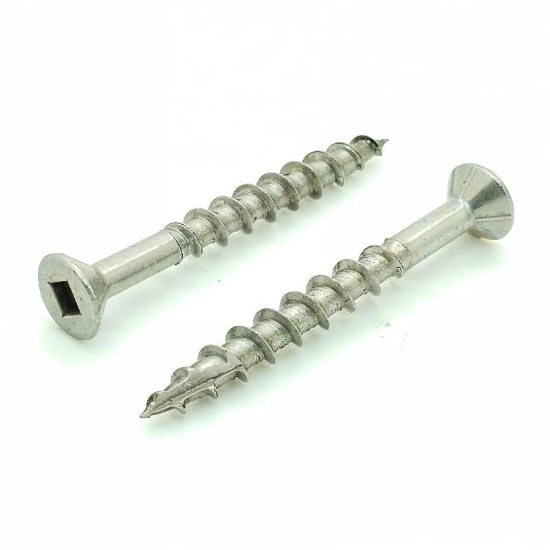 Screws with Cross Drive for Enhanced Grip-100 Qty #8 x 1-5/8" Stainless Steel Fence & Deck Screws - Square Drive Type 17 (BCP210)