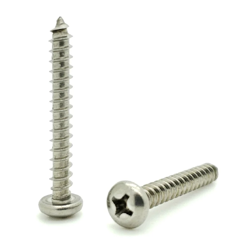 Stainless Steel Screws for Marine Use-50 Qty #8 x 1-1/4" 304 Stainless Steel Phillips Pan Head Wood Screws (BCP610)