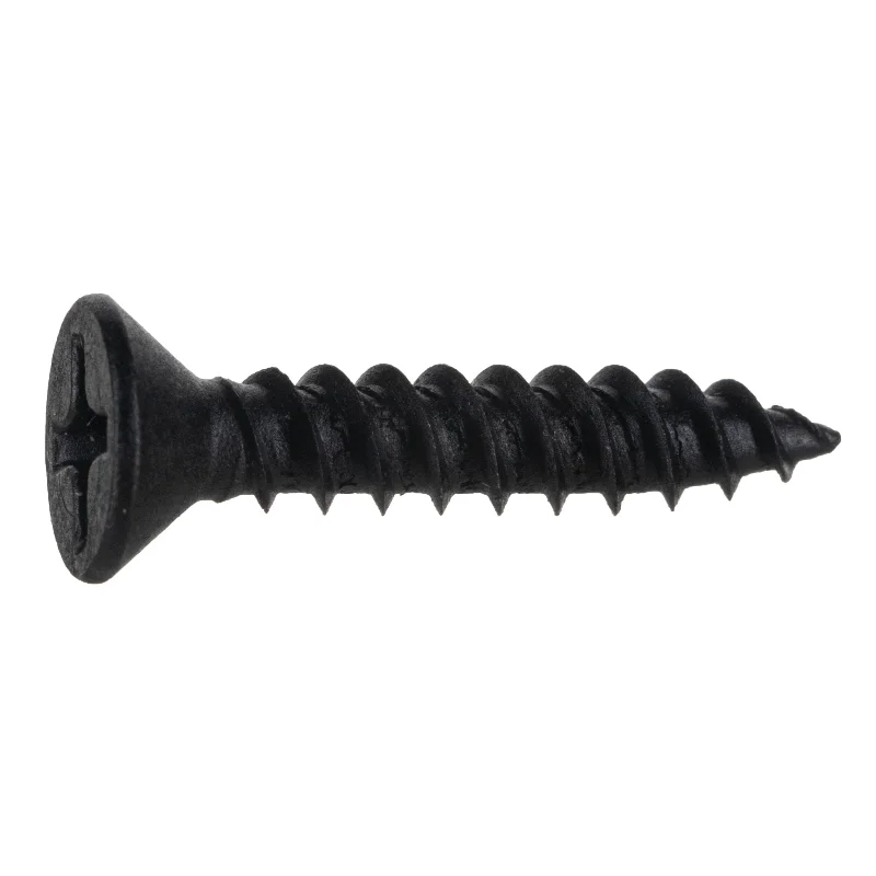 Screws with Hex Socket for High Torque Applications-#6 x 3/4" Black Phillips Flat TwinFast Wood Screws (100 pcs)