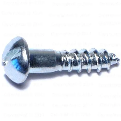 Outdoor Screws for Weatherproof Applications-Slotted Round Head Wood Screws - #6 Diameter