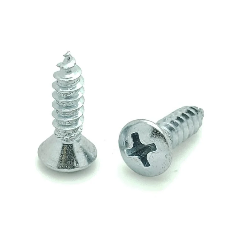 Screws for Fastening Wood to Concrete-100 Qty #8 x 5/8" Zinc Coated Oval Phillips Head Wood Screws (BCP259)