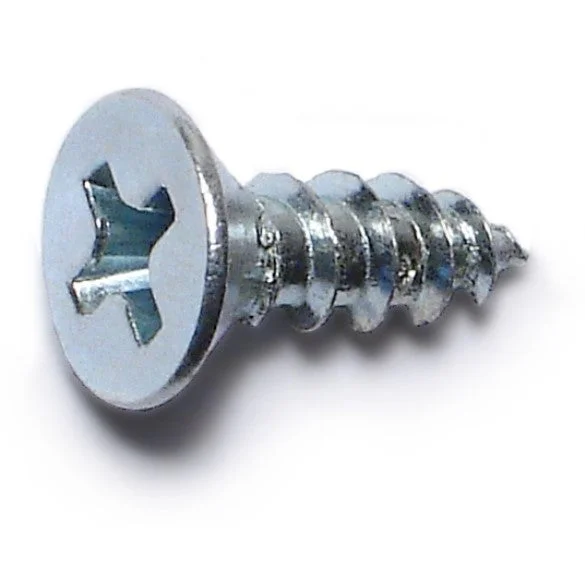 Screws for Tiling and Flooring Work-#8 x 1/2" Zinc Plated Steel Phillips Flat Head Wood Screws