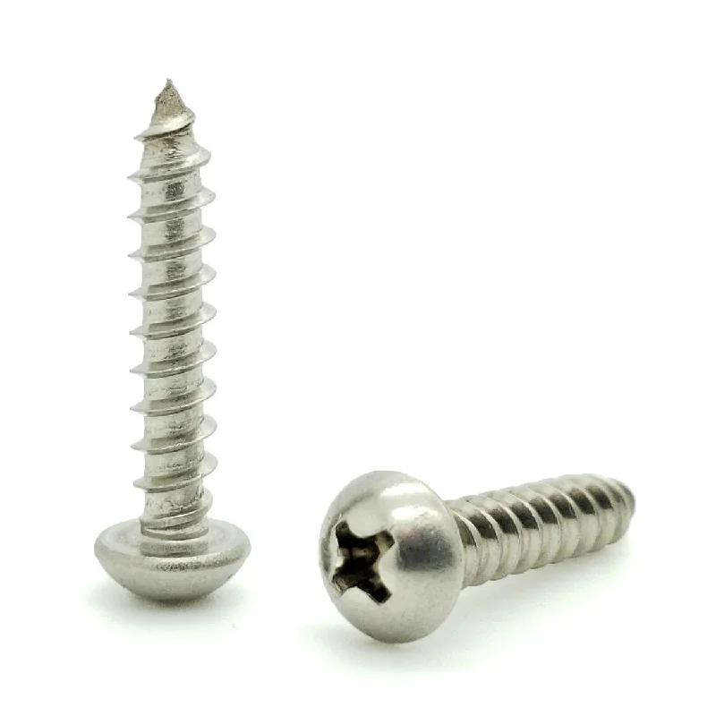 Screws for Outdoor Furniture and Decking-Fifty (50) #10 x 1" Round Head 304 Stainless Phillips Head Wood Screws (BCP599)