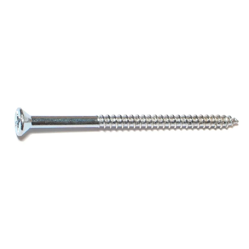 Screws for Attaching Hinges and Locks-#12 x 3-1/2" Zinc Plated Steel Phillips Flat Head Wood Screws (15 pcs.)