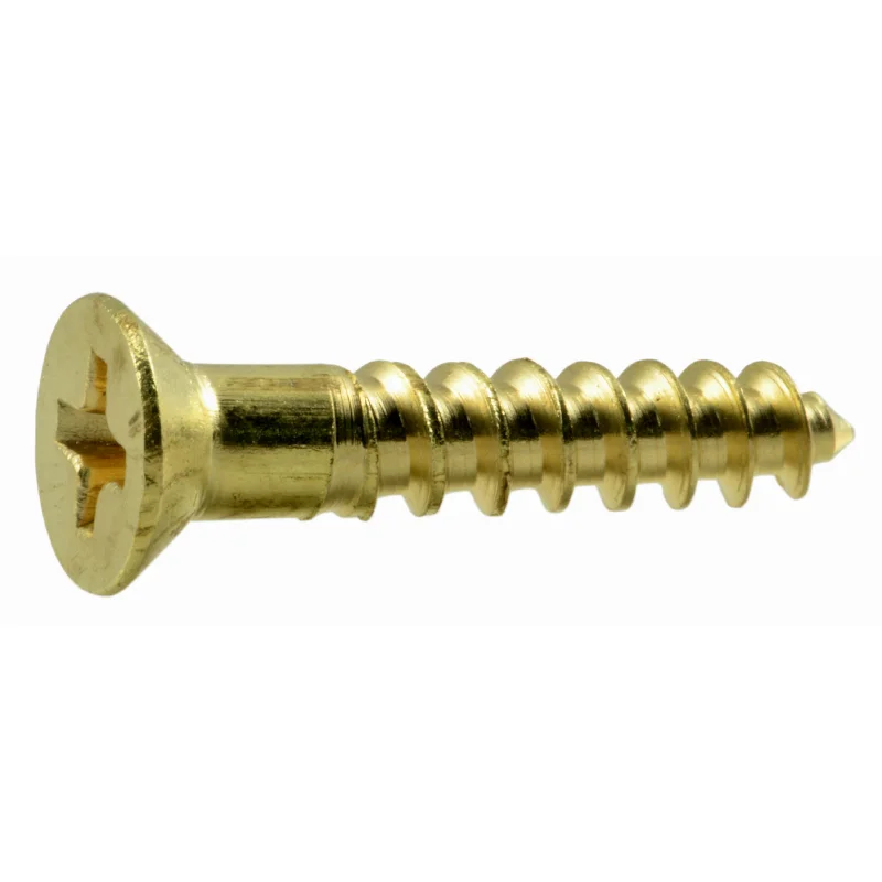 Screws for Outdoor Lighting Fixtures-#6 x 3/4" Brass Phillips Flat Head Wood Screws