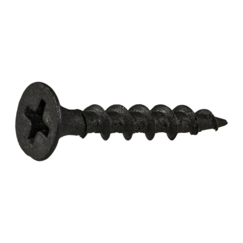 Stainless Steel Screws for Kitchen Installations-6 x 1" Black Phosphate Steel Coarse Thread Phillips Bugle Head Drywall Screws