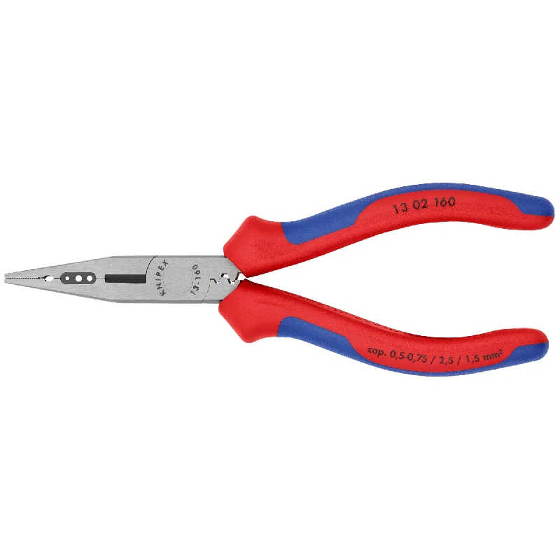 Mini Pliers for Small Tasks and Detail Work-Knipex 13 02 160 6 1/4" 4-in-1 Electricians' Pliers-Metric Wire