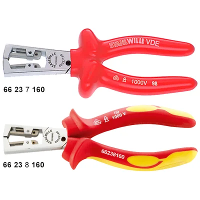 Pipe Cutters for PEX, PVC, and CPVC Pipes-Stahlwille 66238160 6623 VDE Wire Stripping Pliers, 160mm