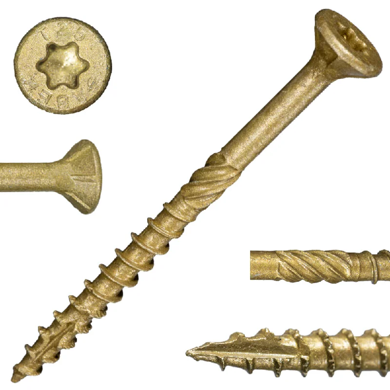 Screws for Joining Wooden Furniture Parts-9 x 2-1/4" Star Drive Tan SaberDrive® Deck Screws 5 lb. Tub (532 pcs.)